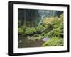 The Strolling Pond with Moon Bridge in the Japanese Garden, Portland, Oregon, USA-Greg Probst-Framed Photographic Print