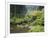 The Strolling Pond with Moon Bridge in the Japanese Garden, Portland, Oregon, USA-Greg Probst-Framed Photographic Print