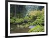 The Strolling Pond with Moon Bridge in the Japanese Garden, Portland, Oregon, USA-Greg Probst-Framed Photographic Print