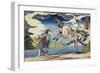 The Strong Woman, Okane, of Omi Province, Subduing a Wild Horse-Kuniyoshi Utagawa-Framed Giclee Print