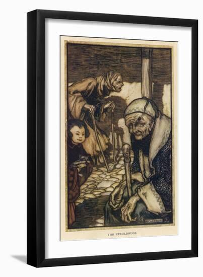 The Struldbrugs, Gulliver-Arthur Rackham-Framed Art Print