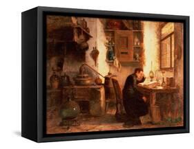 The Student of Chemistry and Pharmacy-Karl Joseph Litschaur-Framed Stretched Canvas
