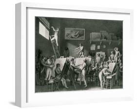 The Studio of Jacques Louis David (1748-1825)-Jean Henri Cless-Framed Giclee Print