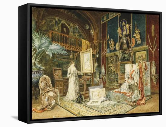 The Studio of Sarah Bernhard, 1885-Marie Desire Bourgoin-Framed Stretched Canvas