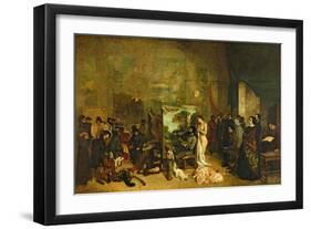 The Studio of the Painter, a Real Allegory, 1855-Gustave Courbet-Framed Giclee Print