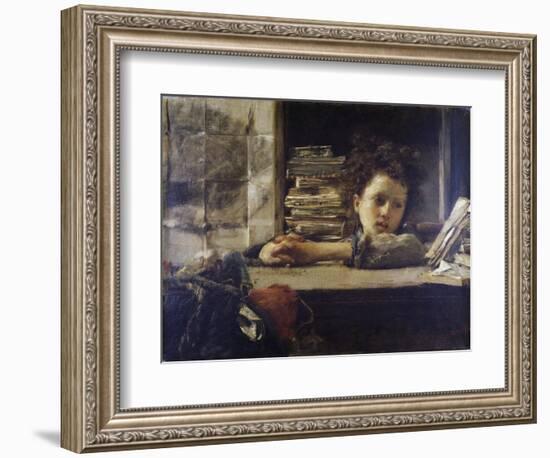 The Study, Ca 1875-Antonio Mancini-Framed Giclee Print