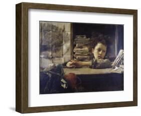 The Study, Ca 1875-Antonio Mancini-Framed Giclee Print