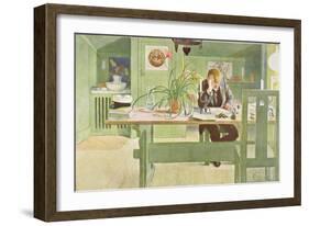 The Study Room, Published in "Lasst Licht Hinin," ("Let in More Light") 1908-Carl Larsson-Framed Giclee Print