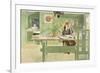 The Study Room, Published in "Lasst Licht Hinin," ("Let in More Light") 1908-Carl Larsson-Framed Giclee Print