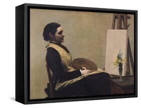 The Study-Henri Fantin-Latour-Framed Stretched Canvas