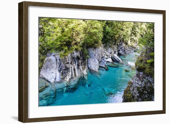 The Stunning Blue Pools, Haast Pass, South Island, New Zealand, Pacific-Michael Runkel-Framed Photographic Print