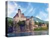 The Stunning Schonbuhel Castle Sits Above the Danube River Along the Wachau Valley of Austria-Miva Stock-Stretched Canvas