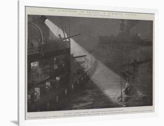 The Submarine in France, a Surprise Attack-Fred T. Jane-Framed Giclee Print