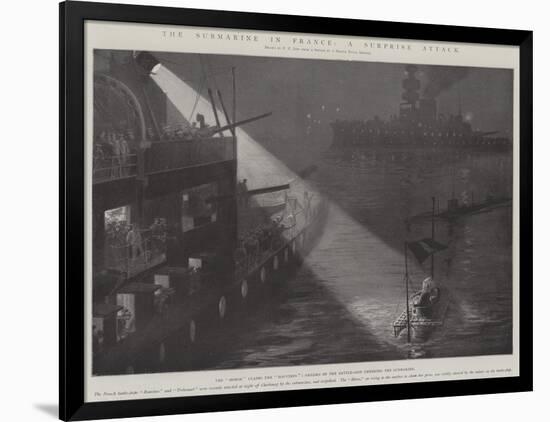 The Submarine in France, a Surprise Attack-Fred T. Jane-Framed Giclee Print