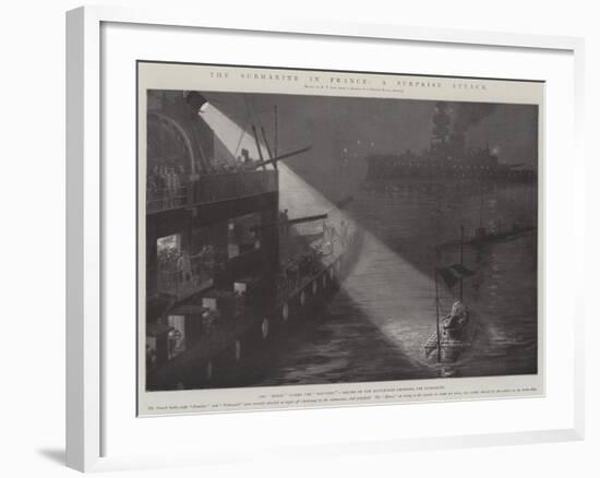 The Submarine in France, a Surprise Attack-Fred T. Jane-Framed Giclee Print