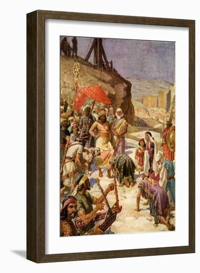 The submission of Jehoiachin / Coniah - Bible-William Brassey Hole-Framed Giclee Print