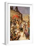 The submission of Jehoiachin / Coniah - Bible-William Brassey Hole-Framed Giclee Print