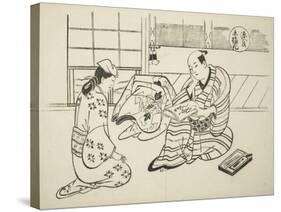 The Suetsumuhana Chapter from The Tale of Genji , from a series of Genji parodies, c.1710-Okumura Masanobu-Stretched Canvas