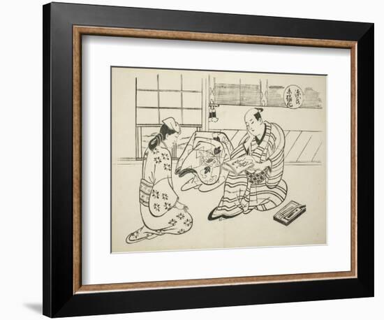 The Suetsumuhana Chapter from The Tale of Genji , from a series of Genji parodies, c.1710-Okumura Masanobu-Framed Giclee Print