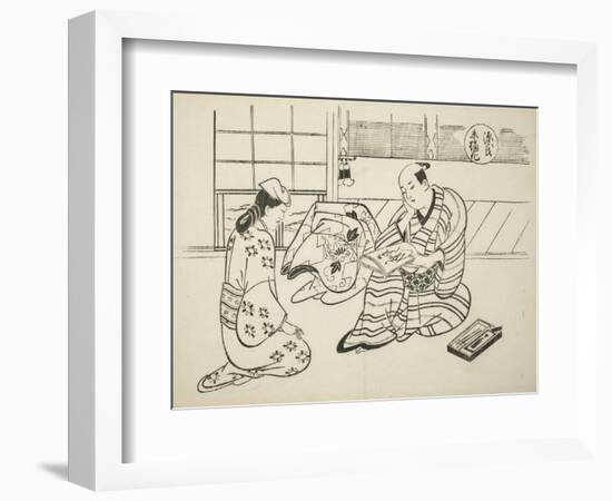 The Suetsumuhana Chapter from The Tale of Genji , from a series of Genji parodies, c.1710-Okumura Masanobu-Framed Giclee Print