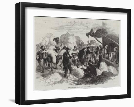 The Suez Canal, Cotton Market at Zagazig-null-Framed Giclee Print