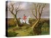 The Suffolk Hunt - Gone Away-John Frederick Herring I-Stretched Canvas