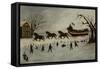 The Suffragettes Taking a Sleigh Ride, 1870-90-American School-Framed Stretched Canvas