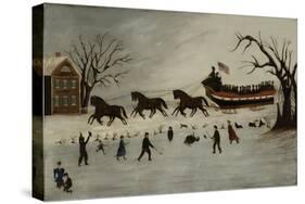 The Suffragettes Taking a Sleigh Ride, 1870-90-American School-Stretched Canvas