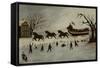 The Suffragettes Taking a Sleigh Ride, 1870-90-American School-Framed Stretched Canvas