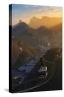 The Sugarloaf Mountain Cable Car at Sunset, Rio De Janeiro.-Jon Hicks-Stretched Canvas