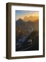 The Sugarloaf Mountain Cable Car at Sunset, Rio De Janeiro.-Jon Hicks-Framed Photographic Print