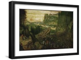 The Suicide of Saul in the Battle of Mount Gilboa Against the Philistines, 1562-Pieter Bruegel the Elder-Framed Giclee Print