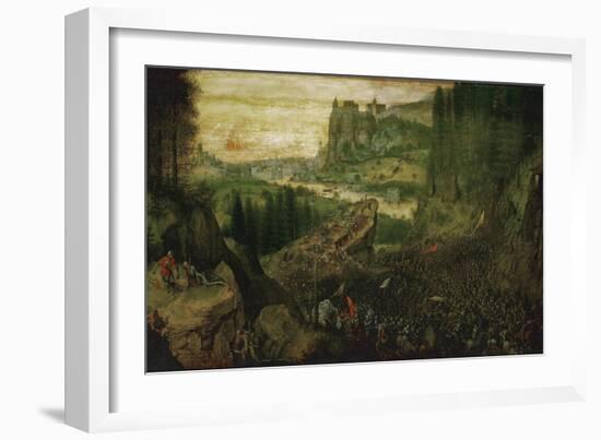 The Suicide of Saul in the Battle of Mount Gilboa Against the Philistines, 1562-Pieter Bruegel the Elder-Framed Giclee Print
