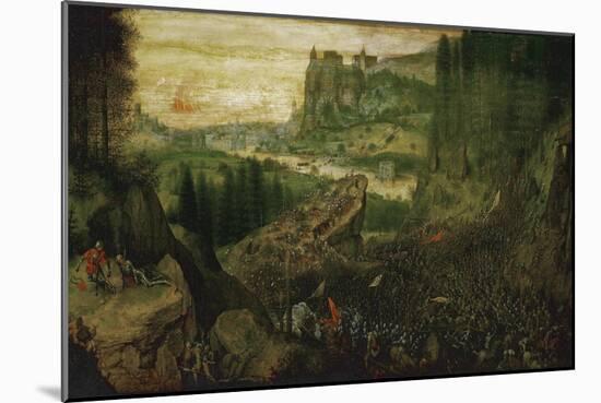 The Suicide of Saul in the Battle of Mount Gilboa Against the Philistines, 1562-Pieter Bruegel the Elder-Mounted Giclee Print