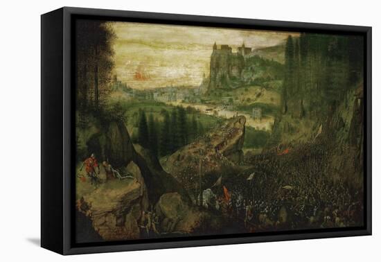 The Suicide of Saul in the Battle of Mount Gilboa Against the Philistines, 1562-Pieter Bruegel the Elder-Framed Stretched Canvas