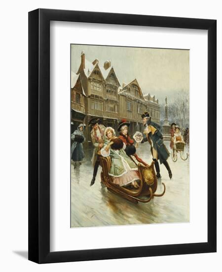 The Suitor's Sleighride-Alonso Perez-Framed Premium Giclee Print