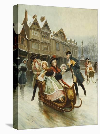 The Suitor's Sleighride-Alonso Perez-Stretched Canvas