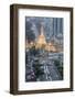 The Sule Paya Pagoda in Rushing Traffic, Downtown Yangon, Myanmar (Burma), Southeast Asia-Alex Robinson-Framed Photographic Print