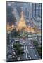 The Sule Paya Pagoda in Rushing Traffic, Downtown Yangon, Myanmar (Burma), Southeast Asia-Alex Robinson-Mounted Photographic Print