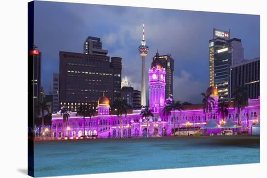 The Sultan Abdul Samad Building at Night, Kuala Lumpur, Malaysia, Southeast Asia, Asia-Stuart Black-Stretched Canvas