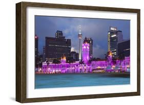 The Sultan Abdul Samad Building at Night, Kuala Lumpur, Malaysia, Southeast Asia, Asia-Stuart Black-Framed Photographic Print