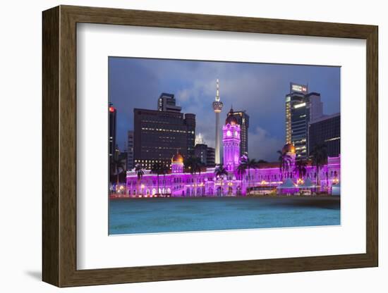 The Sultan Abdul Samad Building at Night, Kuala Lumpur, Malaysia, Southeast Asia, Asia-Stuart Black-Framed Photographic Print