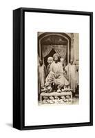 The Sultan of Foumban on His Throne, Cameroon, c.1910-null-Framed Stretched Canvas