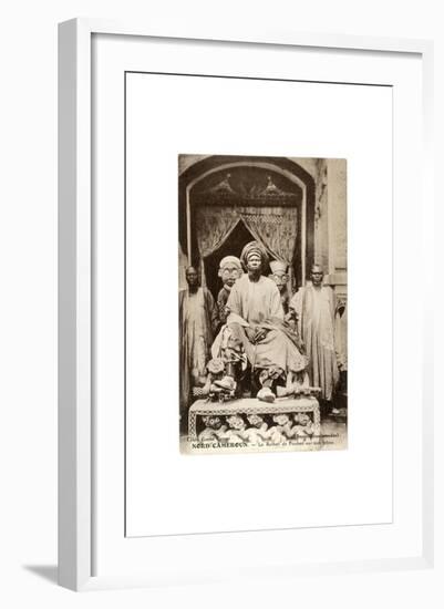 The Sultan of Foumban on His Throne, Cameroon, c.1910-null-Framed Giclee Print