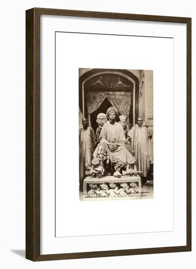 The Sultan of Foumban on His Throne, Cameroon, c.1910-null-Framed Giclee Print