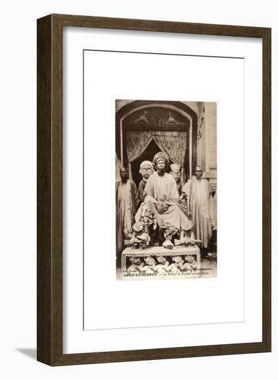 The Sultan of Foumban on His Throne, Cameroon, c.1910-null-Framed Giclee Print