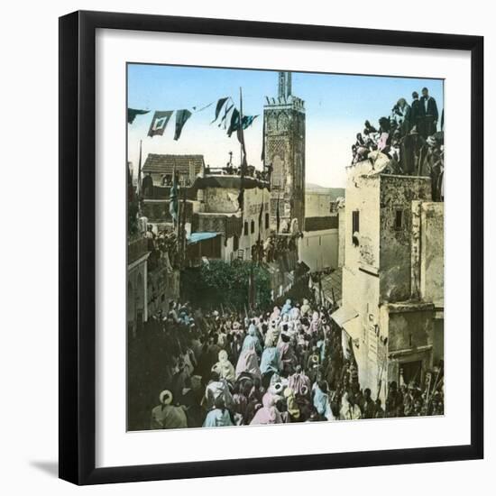 The Sultan's Cavalry Going to the Mosque, Tangier (Morocco), Circa 1885-Leon, Levy et Fils-Framed Photographic Print