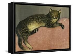 The Summer, Cat on a Railing; L'Ete, Chat Sur Une Balustrade, 1909-Théophile Alexandre Steinlen-Framed Stretched Canvas