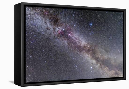 The Summer Triangle Stars in the Milky Way Through Cygnus, Lyra and Aquila-null-Framed Stretched Canvas
