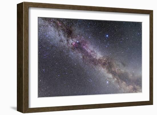 The Summer Triangle Stars in the Milky Way Through Cygnus, Lyra and Aquila-null-Framed Photographic Print